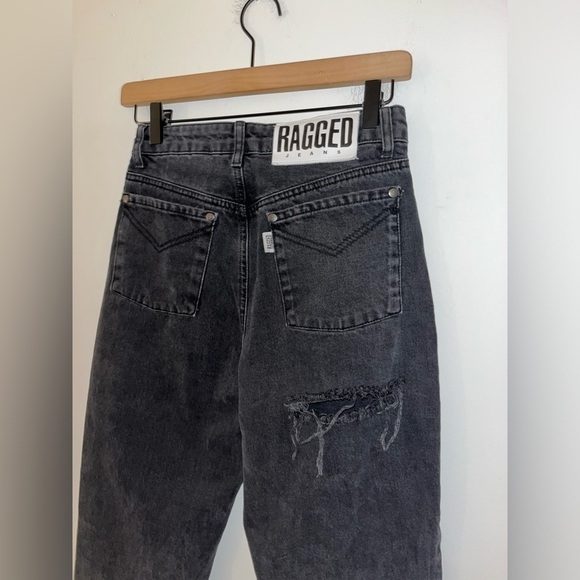 Ragged Priest Butt Cut Jeans Black High Rise Straight Leg Cropped Womens Size 26 - Picture 3 of 9
